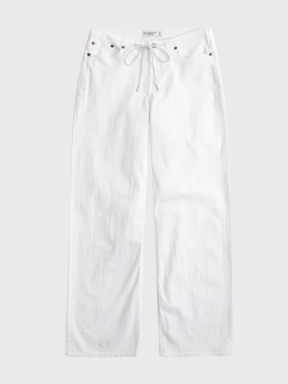 NWT Abercrombie Curve Love Linen-Blend Low Rise Ultra Loose Drawstring Jean - 34 - Picture 7 of 8